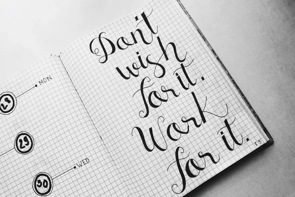Write down your goals on a timeline