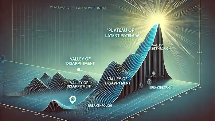 Image of the plateau of latent potential that must be overcome to be financially free.